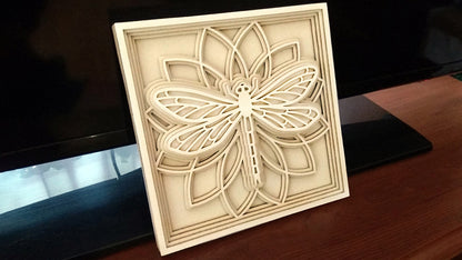 C046-Dragonfly Layered Scroll Saw Pattern - Alex Fox Patterns