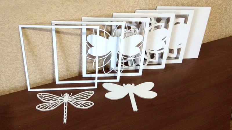 C046-Dragonfly Layered Scroll Saw Pattern - Alex Fox Patterns