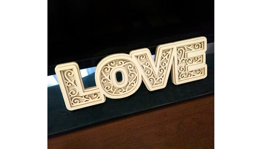 C051-Love Sign Layered Scroll Saw Pattern - Alex Fox Patterns