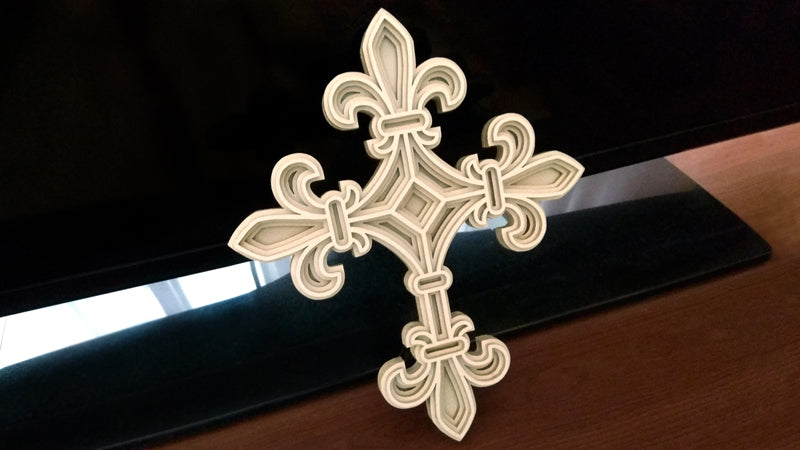 C054-Cross Layered Scroll Saw Pattern - Alex Fox Patterns