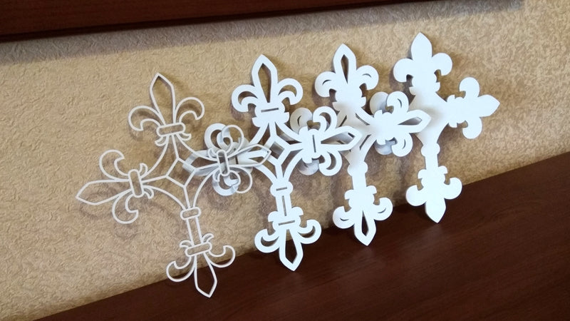 C054-Cross Layered Scroll Saw Pattern - Alex Fox Patterns