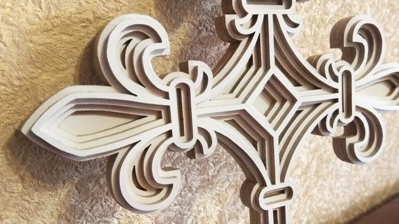 C054-Cross Layered Scroll Saw Pattern - Alex Fox Patterns