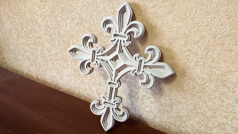 C054-Cross Layered Scroll Saw Pattern - Alex Fox Patterns