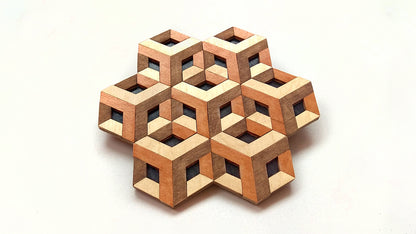 C055-Trivet Optical Illusion Scroll Saw Pattern - Alex Fox Patterns