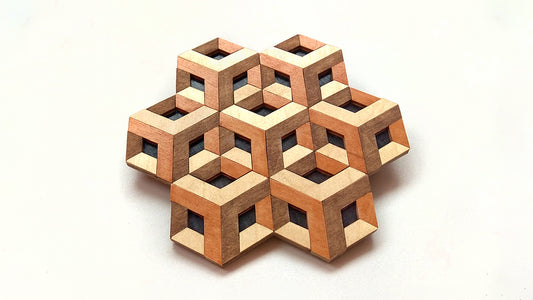 C055-Trivet Optical Illusion Scroll Saw Pattern - Alex Fox Patterns