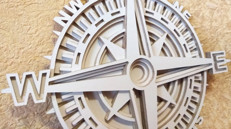 C057-Compass Layered Scroll Saw Pattern - Alex Fox Patterns