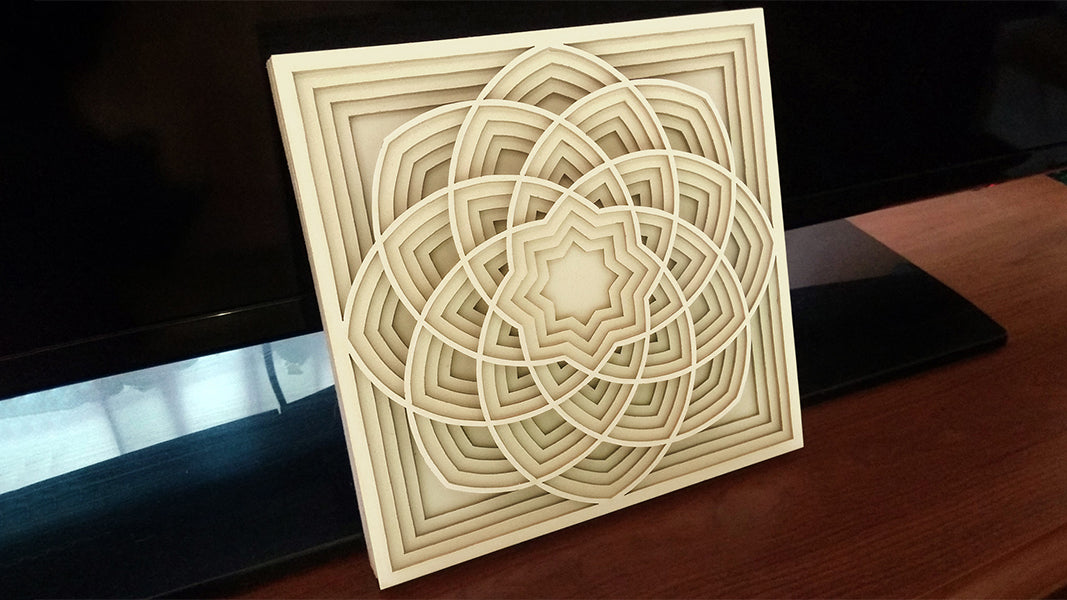 C061-Geometric Ornament Layered Scroll Saw Pattern - Alex Fox Patterns