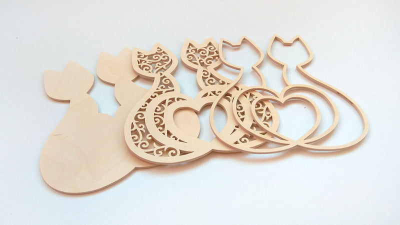 C062-Cats Layered Scroll Saw Pattern - Alex Fox Patterns