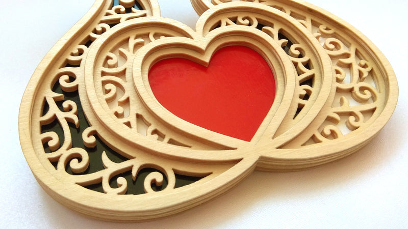C062-Cats Love Layered Scroll Saw Pattern - Alex Fox Patterns