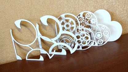 C064-Mechanical Heart Layered Scroll Saw Pattern - Alex Fox Patterns