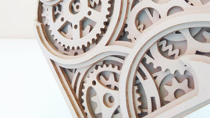 C064-Mechanical Heart Layered Scroll Saw Pattern - Alex Fox Patterns