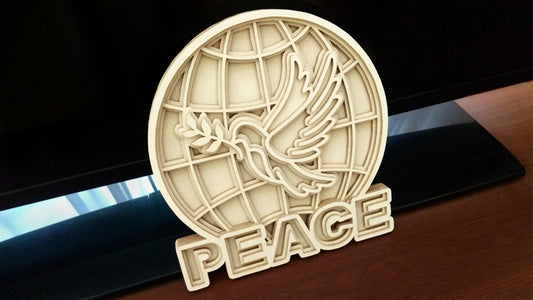 C065-Peace Dove on Globe Layered Scroll Saw Pattern - Alex Fox Patterns