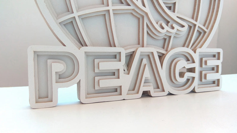 C065-Peace Layered Scroll Saw Pattern - Alex Fox Patterns