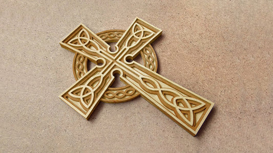 C069-Celtic Cross Layered Scroll Saw Pattern - Alex Fox Patterns