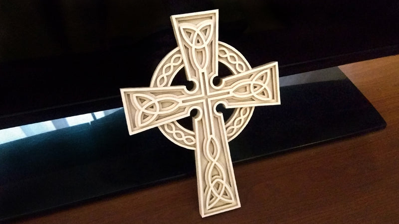 C069-Celtic Cross Layered Scroll Saw Pattern - Alex Fox Patterns