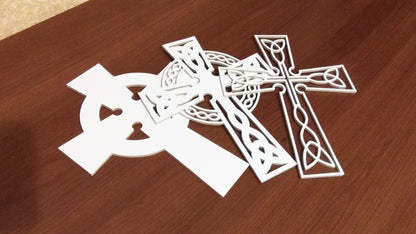C069-Celtic Cross Layered Scroll Saw Pattern - Alex Fox Patterns