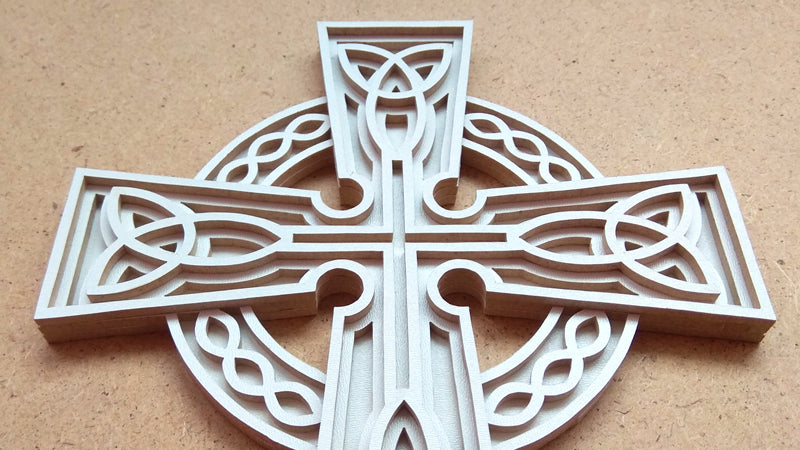 C069-Celtic Cross Layered Scroll Saw Pattern - Alex Fox Patterns