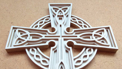 C069-Celtic Cross Layered Scroll Saw Pattern - Alex Fox Patterns