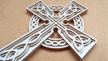 C069-Celtic Cross Layered Scroll Saw Pattern - Alex Fox Patterns