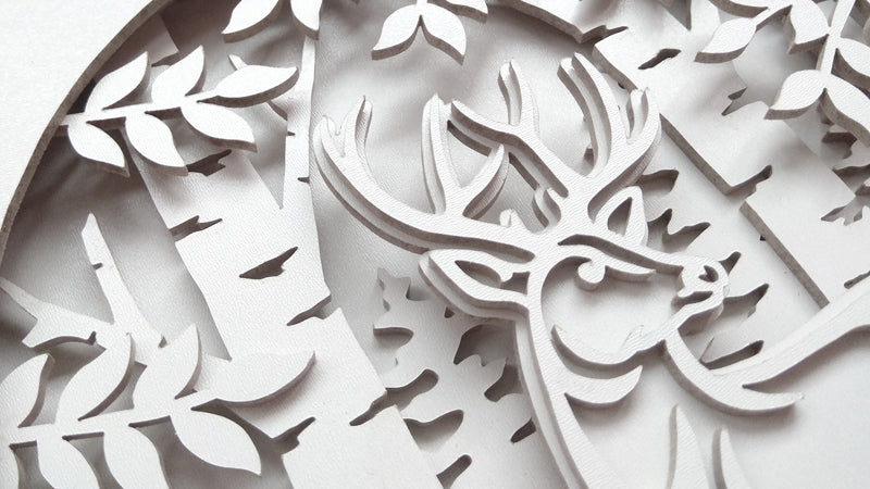 C071-Deer Layered Scroll Saw Pattern - Alex Fox Patterns