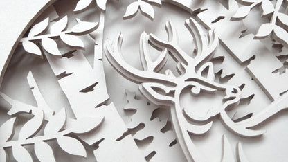 C071-Deer Layered Scroll Saw Pattern - Alex Fox Patterns