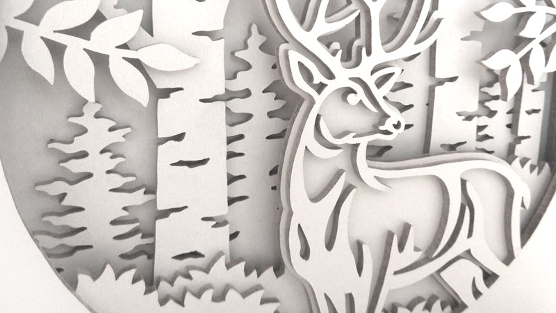 C071-Deer Layered Scroll Saw Pattern - Alex Fox Patterns