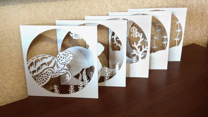 C073-Turtle Layered Scroll Saw Pattern - Alex Fox Patterns