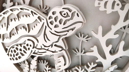 C073-Turtle Layered Scroll Saw Pattern - Alex Fox Patterns