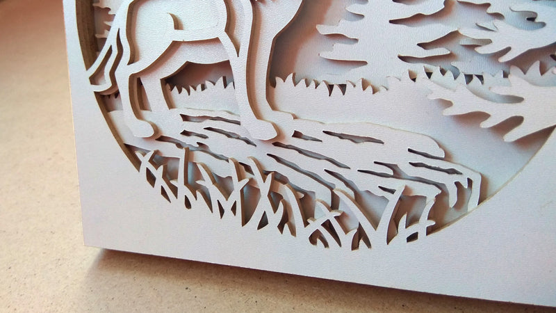 C076-Wolf Layered Scroll Saw Pattern - Alex Fox Patterns