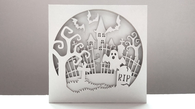 C077-Halloween Shadowbox Layered Scroll Saw Pattern - Alex Fox Patterns