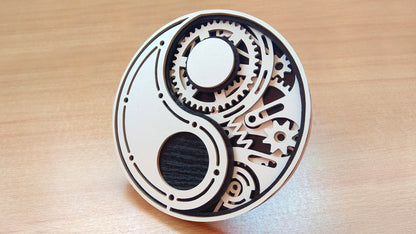 C079-Mechanical Yin Yang Stempunk Layered Scroll Saw Pattern - Alex Fox Patterns