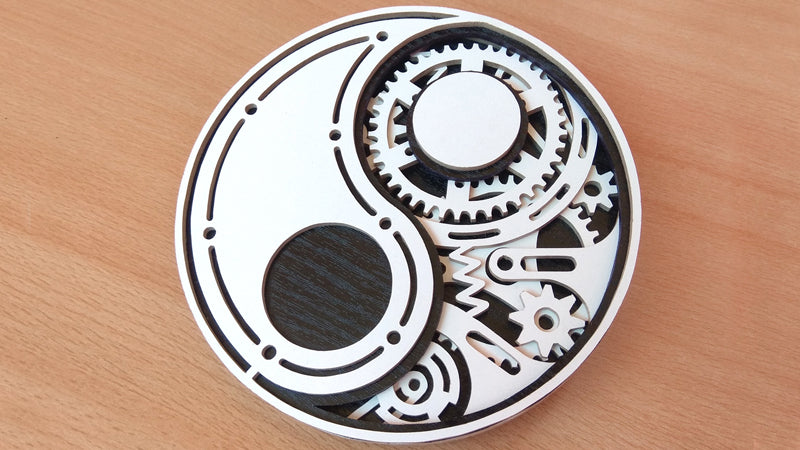 C079-Mechanical Yin Yang Steampunk Layered Scroll Saw Pattern - Alex Fox Patterns