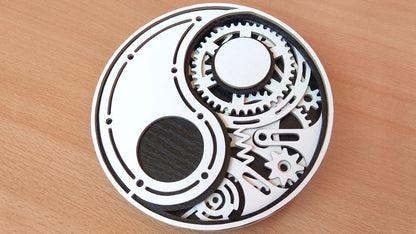 C079-Mechanical Yin Yang Steampunk Layered Scroll Saw Pattern - Alex Fox Patterns