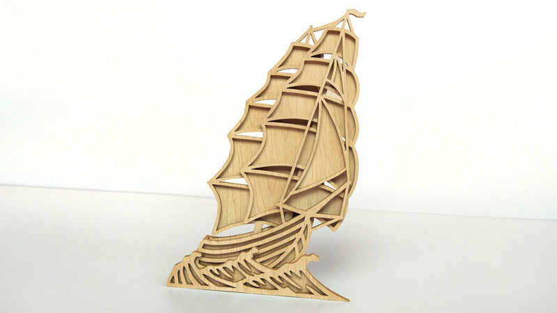 C082-Ship Layered Scroll Saw Pattern - Alex Fox Patterns