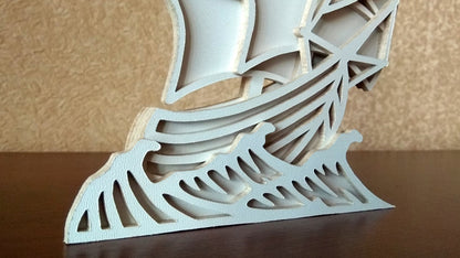 C082-Ship Layered Scroll Saw Pattern - Alex Fox Patterns