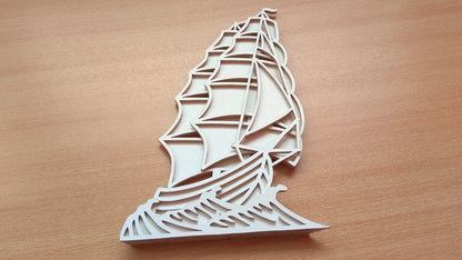 C082-Sailboat Layered Scroll Saw Pattern - Alex Fox Patterns