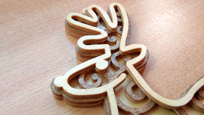 C083-Christmas Deer Layered Scroll Saw Pattern - Alex Fox Patterns