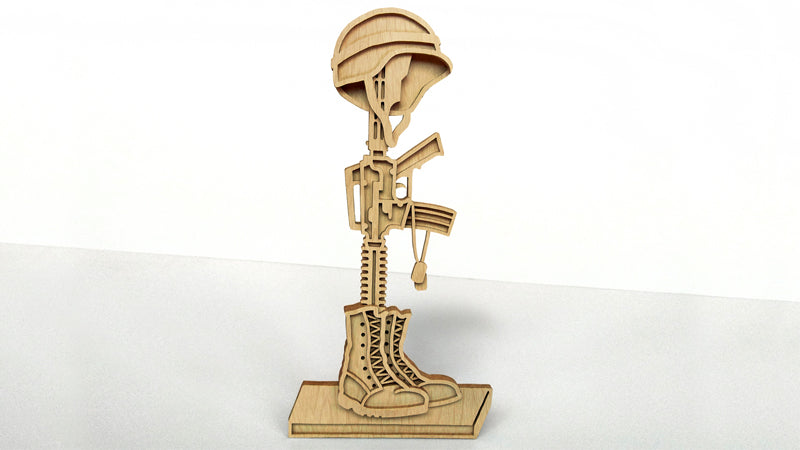 C084-Battlefield Cross Layered Scroll Saw Pattern - Alex Fox Patterns