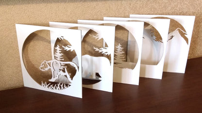 C085-Bear Layered Scroll Saw Pattern - Alex Fox Patterns