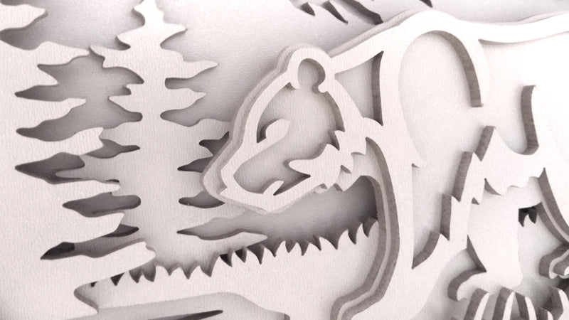 C085-Bear Layered Scroll Saw Pattern - Alex Fox Patterns