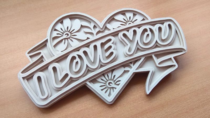 C087-I Love You Layered Scroll Saw Pattern - Alex Fox Patterns