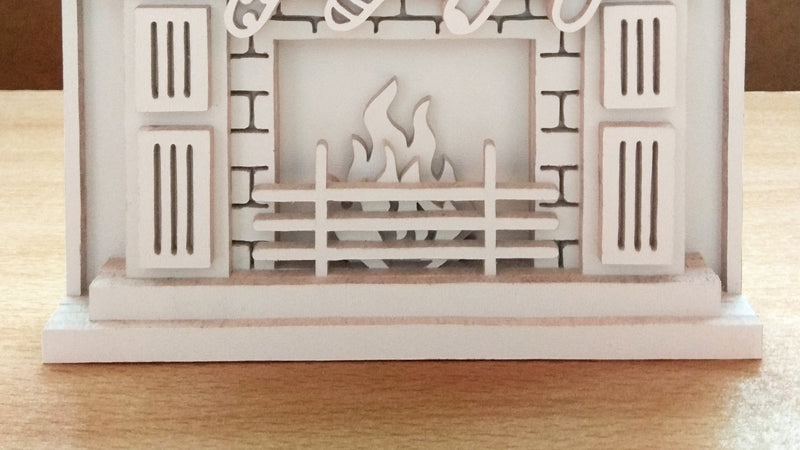 C088-Christmas Fireplace Layered Scroll Saw Pattern - Alex Fox Patterns