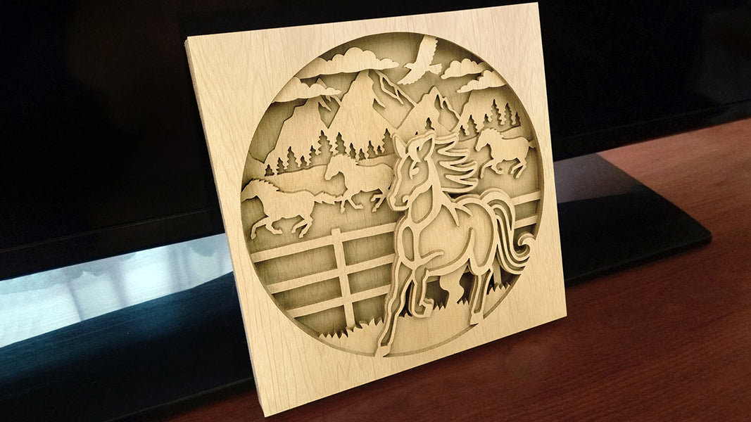 C089-Horse Layered Scroll Saw Pattern - Alex Fox Patterns