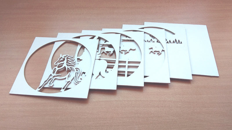 C089-Horse Layered Scroll Saw Pattern - Alex Fox Patterns