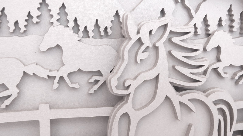 C089-Horse Layered Scroll Saw Pattern - Alex Fox Patterns
