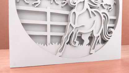 C089-Horse Layered Scroll Saw Pattern - Alex Fox Patterns