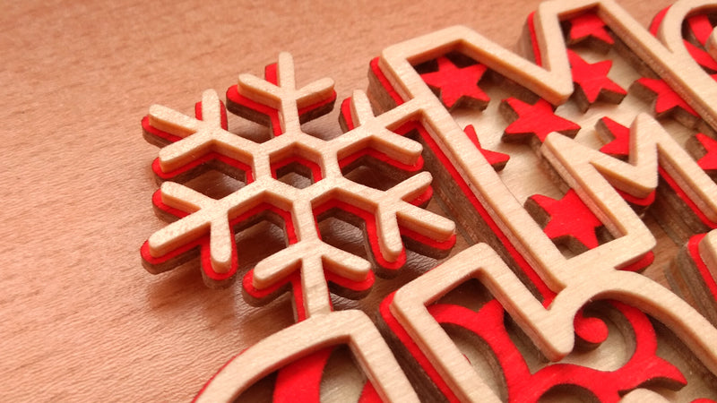 C090-Merry Christmas Layered Scroll Saw Pattern - Alex Fox Patterns