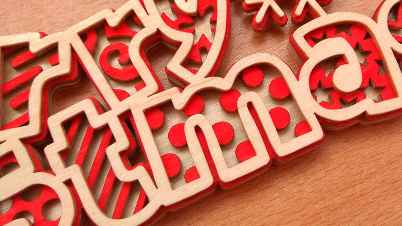 C090-Merry Christmas Layered Scroll Saw Pattern - Alex Fox Patterns