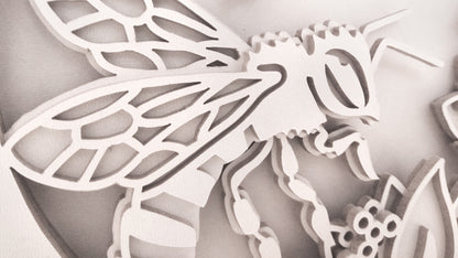 C091-Bee Layered Scroll Saw Pattern - Alex Fox Patterns