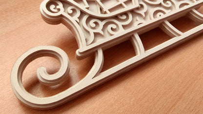 C092-Christmas Sleigh Layered Scroll Saw Pattern - Alex Fox Patterns